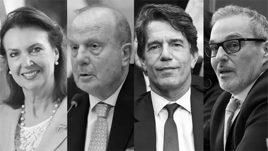 Diana Mondino, Guillermo Ferraro, Nicolás Posse y Mario Russo, canciller, ministro de Infraestructura, jefe de Gabinete y ministro de Salud, respectivamente, del gobierno de Javier Milei. No duraron ni un año en el cargo.