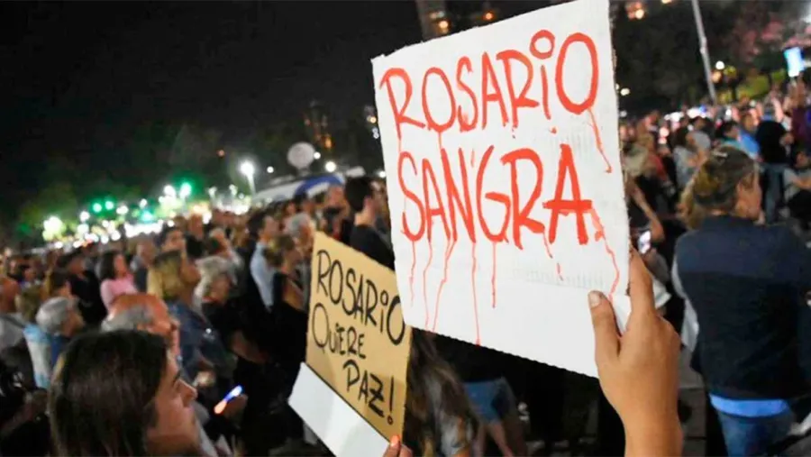 Imagen de archivo del hartazgo y el temor de los rosarinos frente al narcotráfico y la inseguridad en todas sus expresiones.