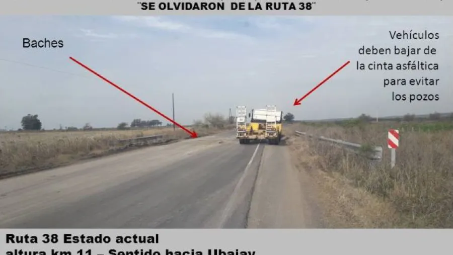 San Salvador: alertan por el estado de la Ruta Provincial N° 38 San Salvador: alertan por el estado de la Ruta Provincial N° 38