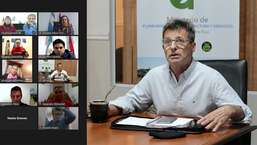 El ministro de Planeamiento, Marcelo Richard, encabezó una reunión virtual junto a funcionarios de Cafesg e intendentes de la región de Salto Grande.