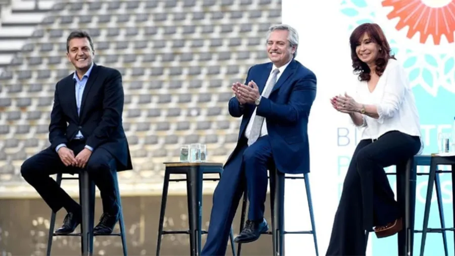 Sergio Massa, Alberto Fernández y Cristina Fernández de Kirchner.