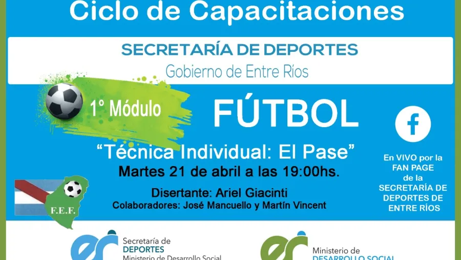 El fútbol dará continuidad al Ciclo de Capacitaciones de deportes de conjunto
