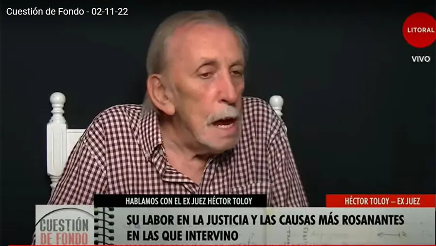 Héctor Toloy, recordó las causas más sensibles que impulsó como juez de Instrucción N° 6 de Paraná. Héctor Toloy, recordó las causas más sensibles que impulsó como juez de Instrucción N° 6 de Paraná.