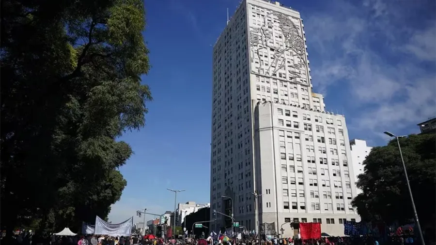 Imagen de archivo de la protesta de los movimientos sociales frente al Ministerio de Desarrollo Social.