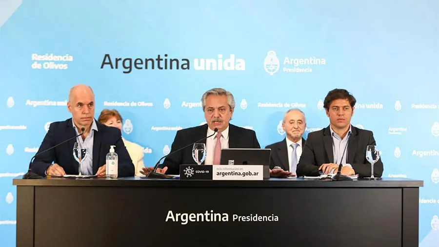 Horacio Rodríguez Larreta, Alberto Fernándz y Axel Kicillof.