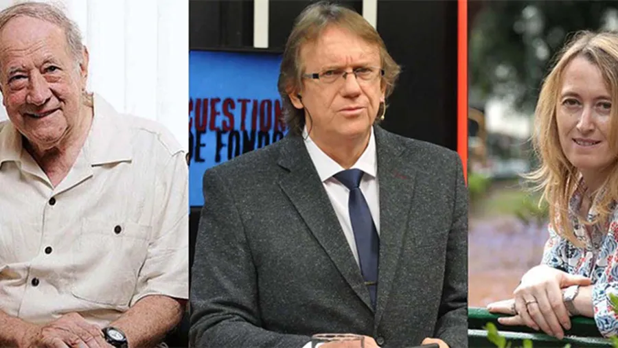 Los ganadores del premio Pluma de Honor: Robert Cox, Daniel Enz y Elizabetta Piqué.