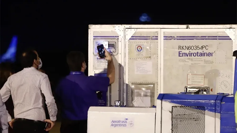 Argentina recibió un nuevo cargamento de 1.745.660 vacunas contra la Covid-19 del laboratorio Moderna.