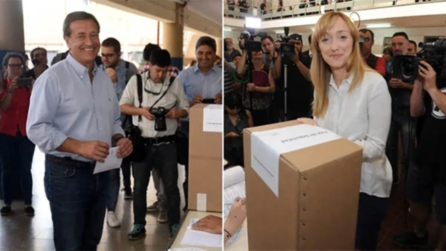 El candidato de Cambia Mendoza, Rodolfo Suárez y la candidata del Frente de Todos, Anabel Fernández Sagasti.