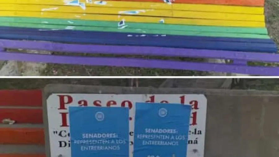 vandalismo "pro vida" en el Paseo de la Diversidad Paraná