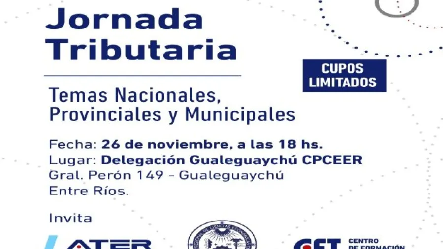 Realizarán una Jornada Tributaria este viernes en Gualeguaychú Realizarán una Jornada Tributaria este viernes en Gualeguaychú