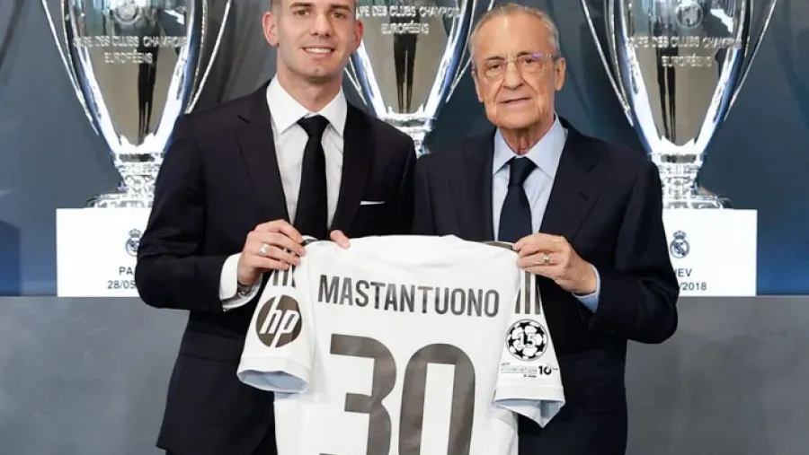 Franco Mastantuono y Florentino Pérez