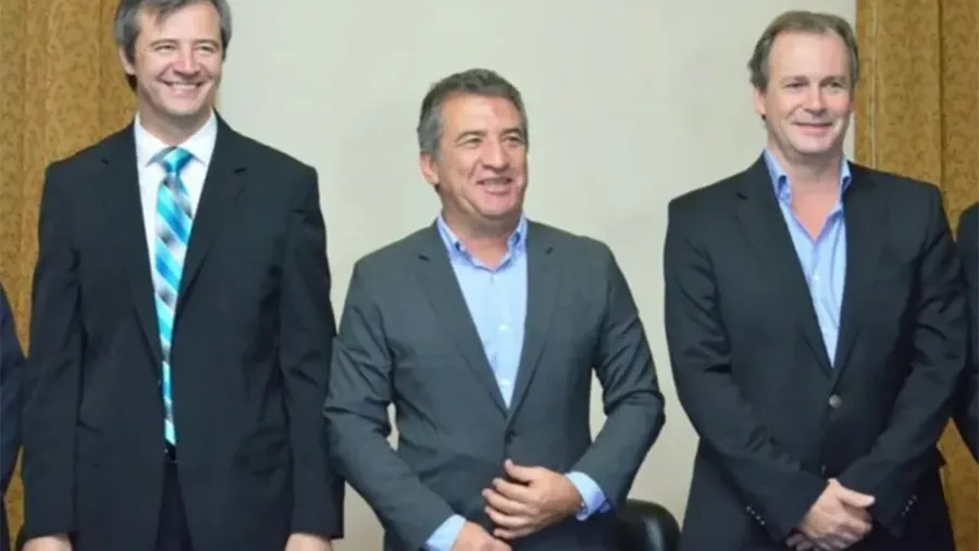 Imagen de archivo de Adán Bahl, Sergio Urribarri y Gustavo Bordet.