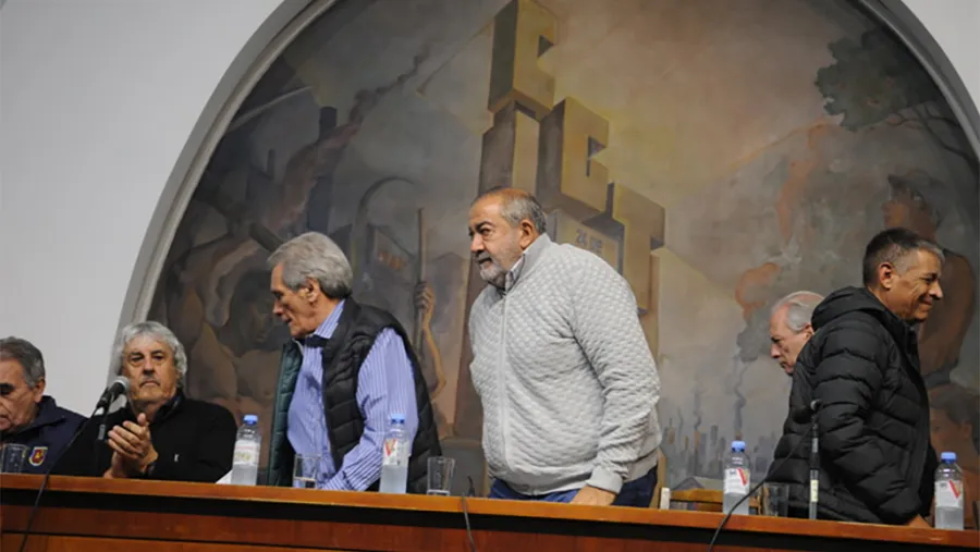 El actual triunvirato de la CGT: Carlos Acuña, Héctor Daer y Octavio Argüello.