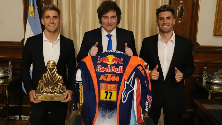 Milei recibió a Luciano y Kevin Benavídes