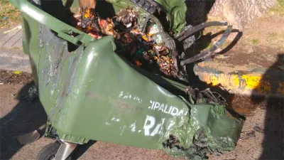 Quema de contenedores.