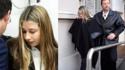 Nahir Galarza y por otro lado sus padres –hoy divorciados- Las imágenes son de archivo cuando se desarrollaba el juicio oral y público por el homicidio de Fernando Pastorizzo.