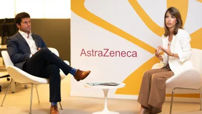 Agustín Lamas, presidente de AstraZeneca Cono Sur y Agustina Elizalde, directora médica de AstraZeneca Cono Sur