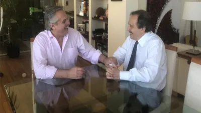 Alberto Fernández con Ricardo Alfonsín