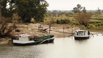 Imagen de archivo de las areneras que operan casi sin control y con impunidad en el río Gualeguay. El desamparo ambiental que sienten los vecinos es casi total.