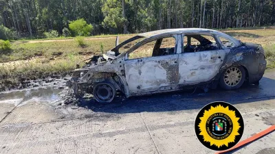 El incendio vehicular se produjo en el kilómetro 203 de la RN 14.