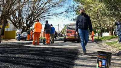 En la recorrida Bahl estuvo acompañado por el secretario de Obras Públicas, Maximiliano Argento, y por el director general de Conservación Vial, Julián Hirschfeld.