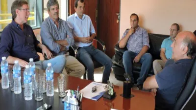 Bahillo con dirigentes del frigorífico San Justo