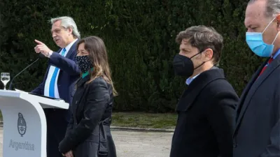 Alberto Fernández, Sabina Frederic, Axel Kicillof y Sergio Berni.