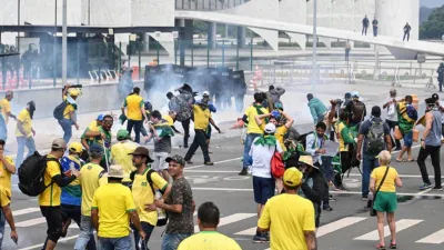 Los manifestantes pedían la intervención de las Fuerzas Armadas en Brasil.