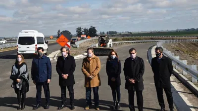 Bordet y ministros nacionales recorrieron la obra de la autovía de la Ruta Nacional N° 18