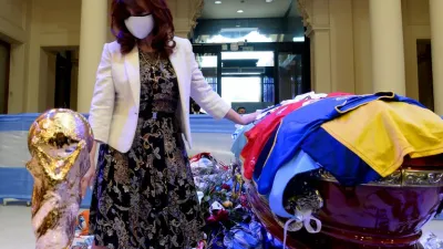 Cristina Kirchner despidió en Casa Rosada a Diego Maradona