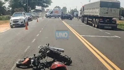 Falleció el joven motociclista accidentado en ruta 12, en La Picada