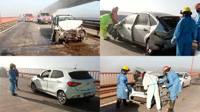 choque en cadena puente Zárate-Brazo Largo