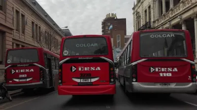 paro de colectivos en el centro de Paraná