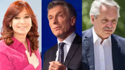 Cristina Kirchner, Mauricio Macri y Alberto Fernández.