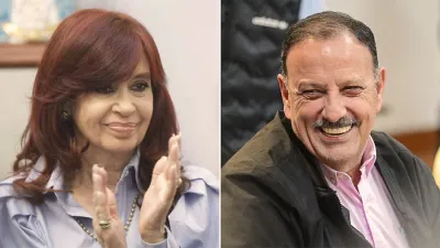 Cristina Kirchner y el gobernador riojano, Ricardo Quintela.