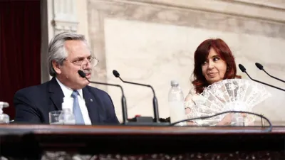 Alberto Fernández y Cristina Kirchner durante la apertura de sesiones ordinarias.