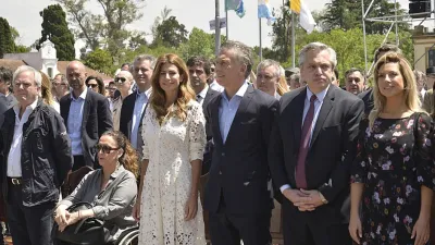 Alberto Fernández y Mauricio Macri en la misa de Luján 