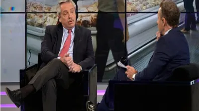 Alberto Fernández con Luis Majul