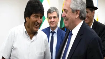 Aníbal Fernández con Evo Morales