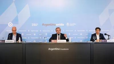 Alberto Fernández con Kicillof y Rodríguez Larreta