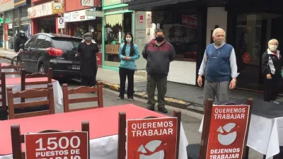 protesta de gastronómicos en Paraná