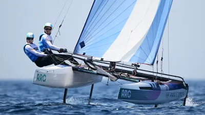 Vela: Mateo Majdalani y Eugenia Bosco clasificaron a la Medal Race en Nacra 17