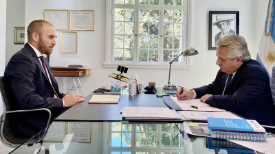 El Presidente Alberto Fernández y el ministro de Economía, Martín Guzmán, se reunieron ayer para analizar el curso de las negociaciones con el FMI.