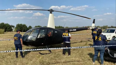 El helicóptero que iban a usar para intentar rescatar al capo narco y que estaba oculto en un hangar del aeródromo de Gualeguaychú.