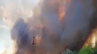 Bomberos de distintas localidades trabajan para combatir un importante incendio forestal