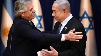 El presidente Alberto Fernández y el primer ministro israelí, Benjamin Netanyahu.