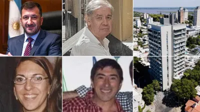 Kueider, Rubel (arriba), Crucitta y González, partícipes de laS maniobras de presunto lavado a través de Betail SA, titular de los departamentos del ex senador en Paraná.
