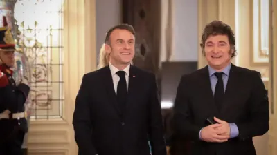 Javier Milei recibió al presidente de Francia, Emmanuel Macron, en la Casa Rosada. 