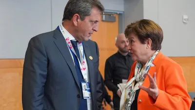 Sergio Massa y la titular del FMI, Kristalina Georgieva, en su último encuentro.