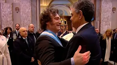Javier Milei con Jorge Macri, en la pasada celebración del 25 de Mayo.